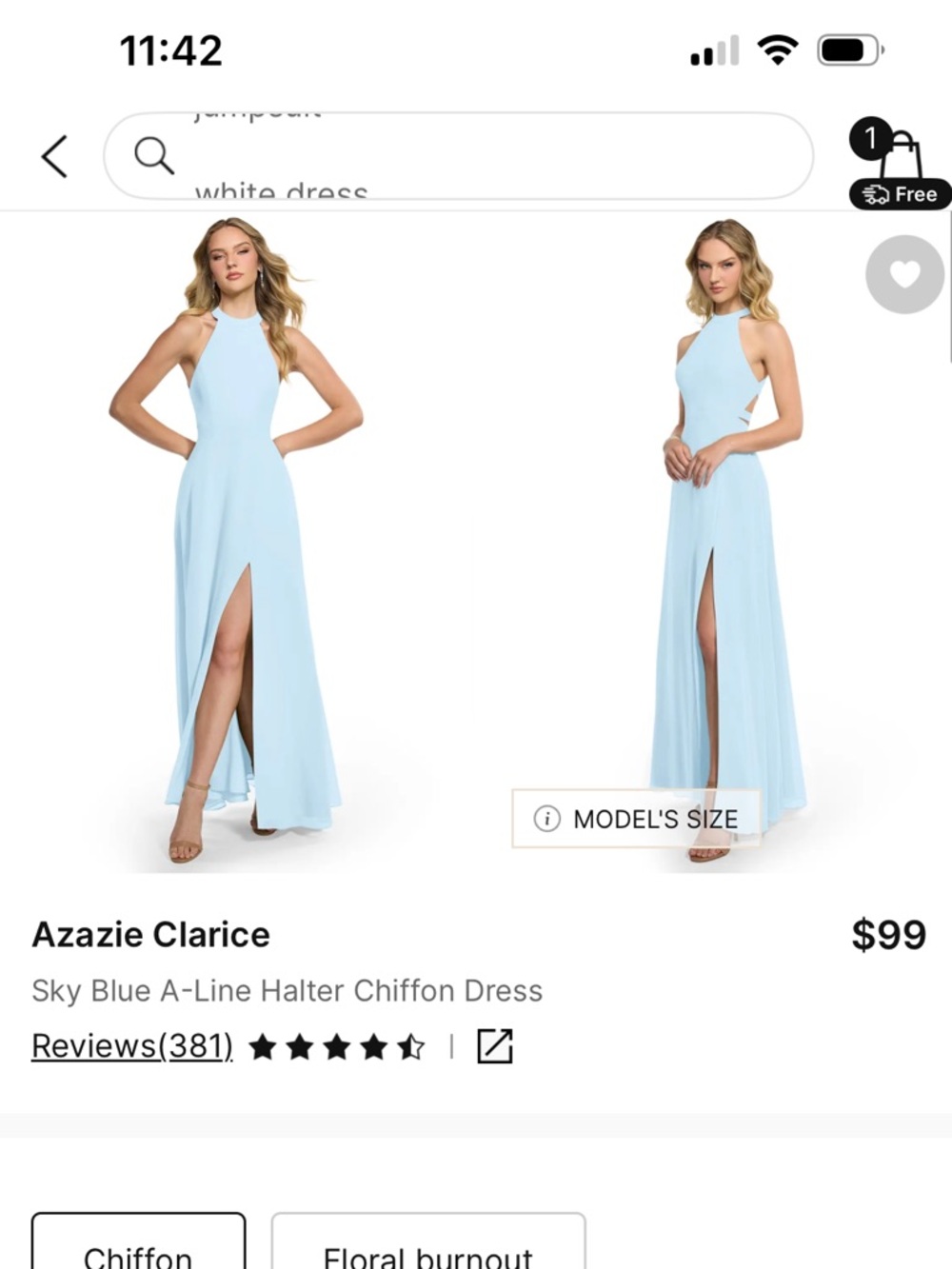 Azazie Sky Blue Bridesmaid Dress